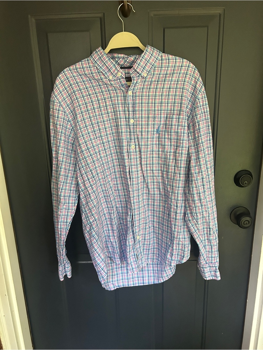 Johnnie-O Check Button Up Dress Shirt Long Sleeve Mens Size Large